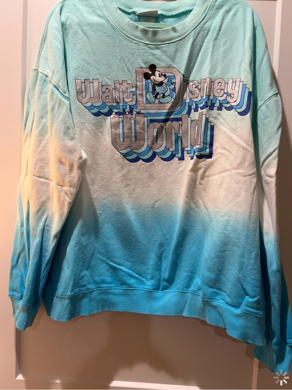 Disney Ombre Blue White Mickey Walt Disney World Sweatshirt